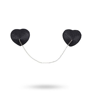 Heart Chain Nipples Tassels - Black