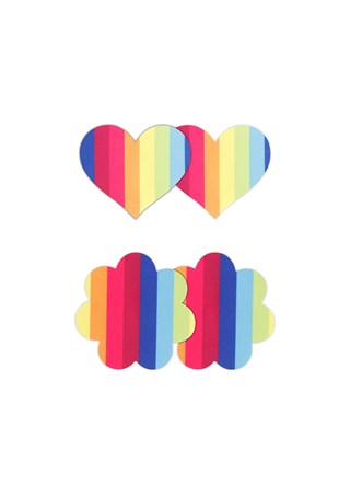 Rainbow Pasties Heart & Flower 2-pair