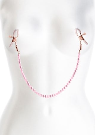 Bound Nipple Clamps Pink Pearls