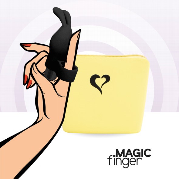 Magic Finger Bunny Vibraattori - musta