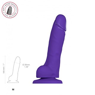 Pehmeä Realistinen Dildo Violetti - Medium